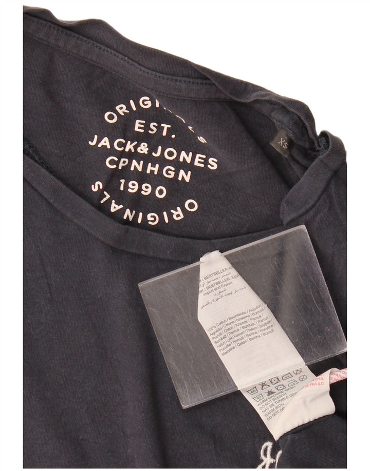 JACK & JONES T-Shirt Homme Top XS Bleu Marine Coton