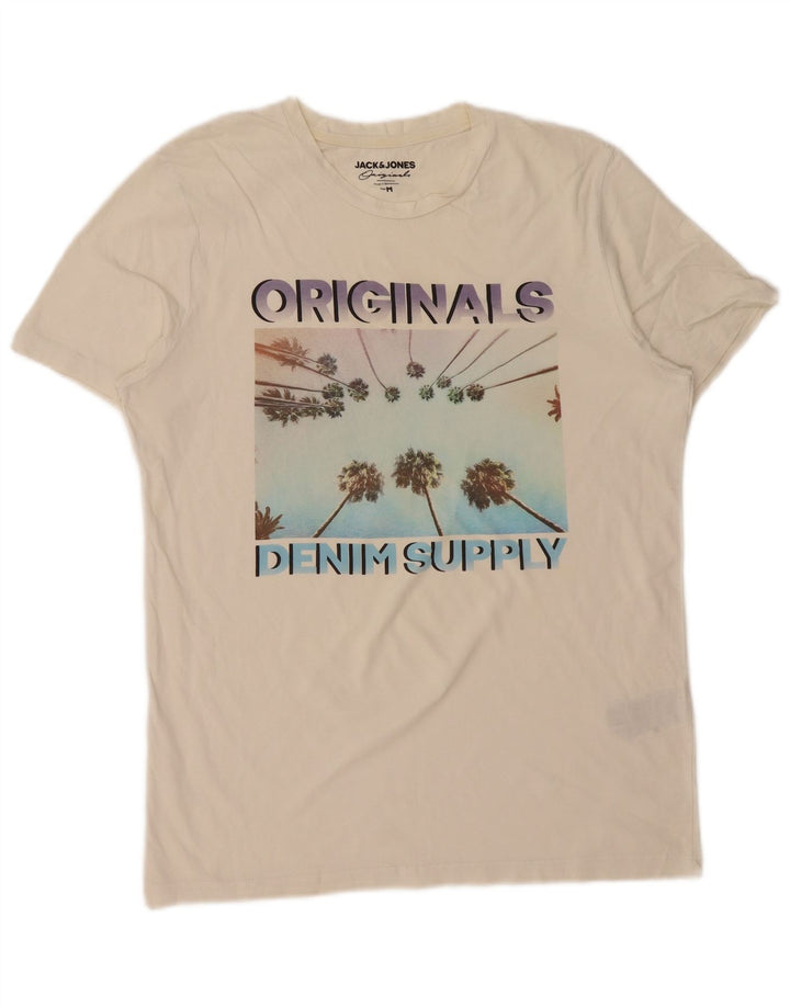 JACK & JONES T-Shirt Originals Homme Blanc Moyen Coton