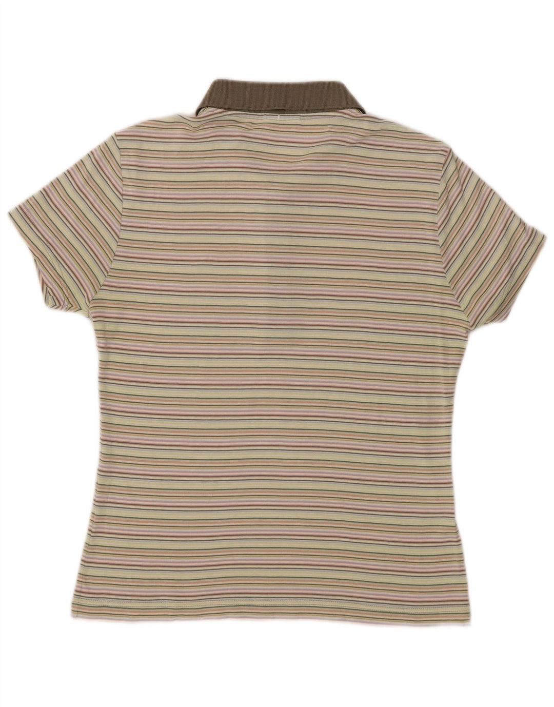 Lacoste Polo Femme IT 42 Large Coton Rayé Multicolore
