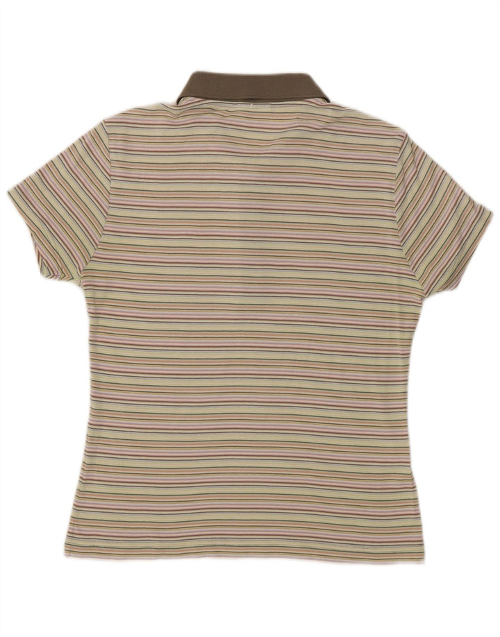 Lacoste Polo Femme IT 42 Large Coton Rayé Multicolore