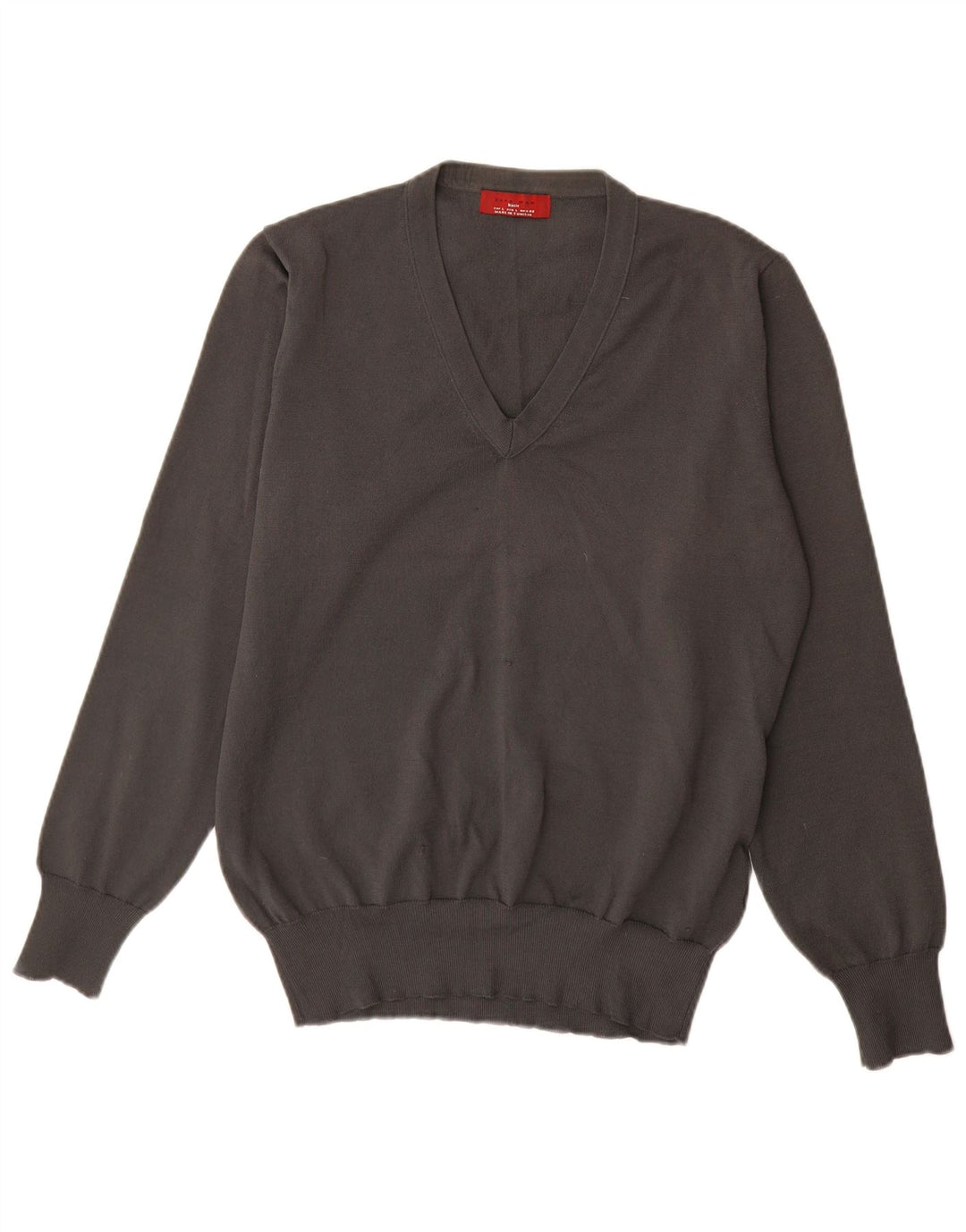 Zara Pull à col en V pour homme Taille L Gris