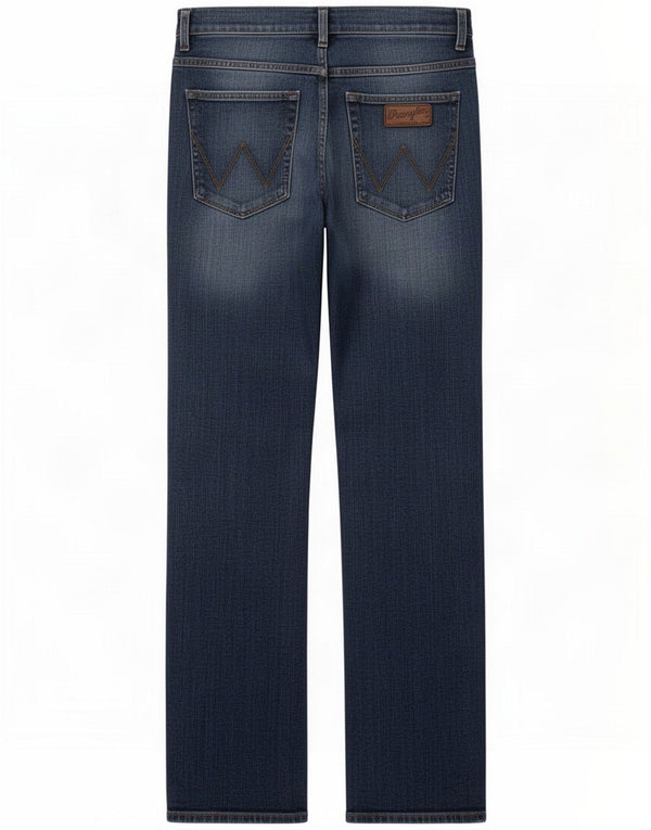 Wrangler Mens Pittsboro Straight Jeans W32 L32 Bleu Coton