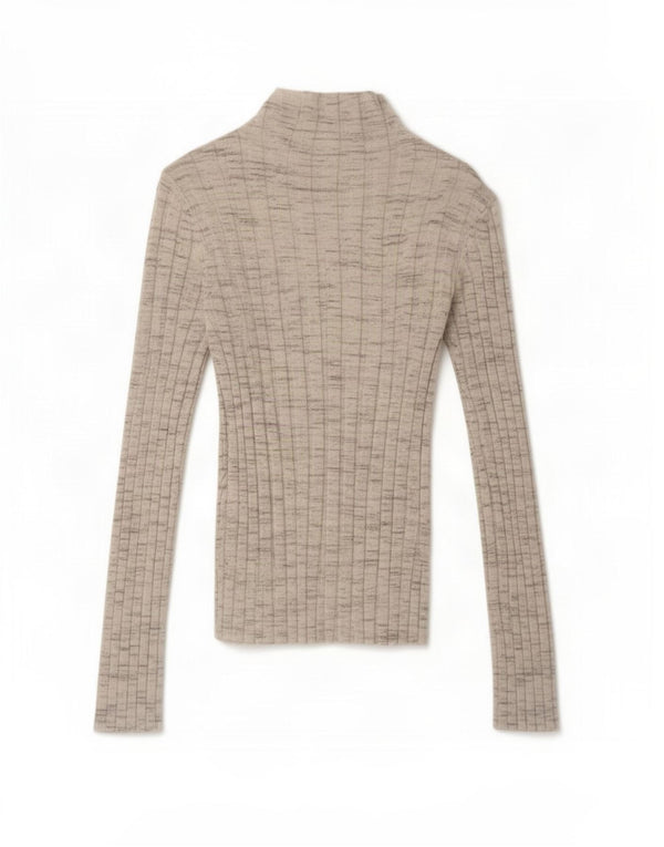 Topshop Femme Top Manches Longues UK 10 Petit Gris Moucheté Viscose