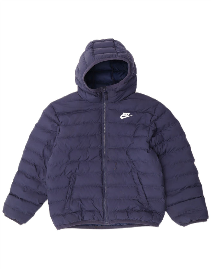 Veste matelassée à capuche Nike Garçon 12-13 ans Large Bleu Marine Polyester