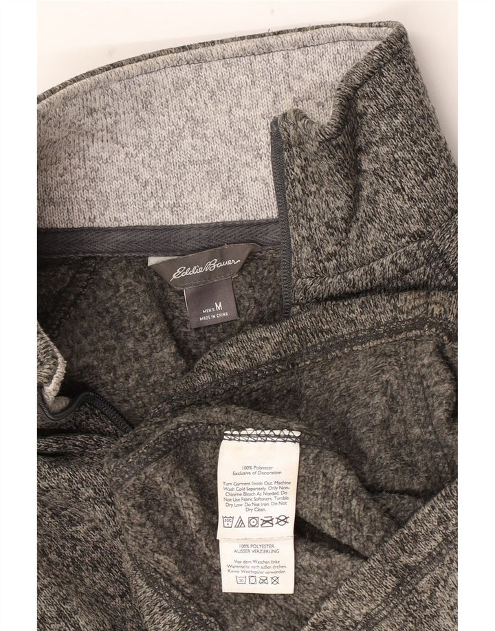 Eddie Bauer Sweat-shirt à col zippé pour homme Gris moyen moucheté en polyester