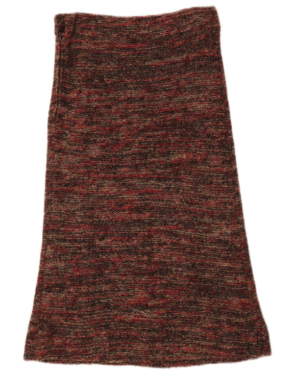 vintage Womens Knit A-Line Jupe W27 Petite laine mouchetée multicolore