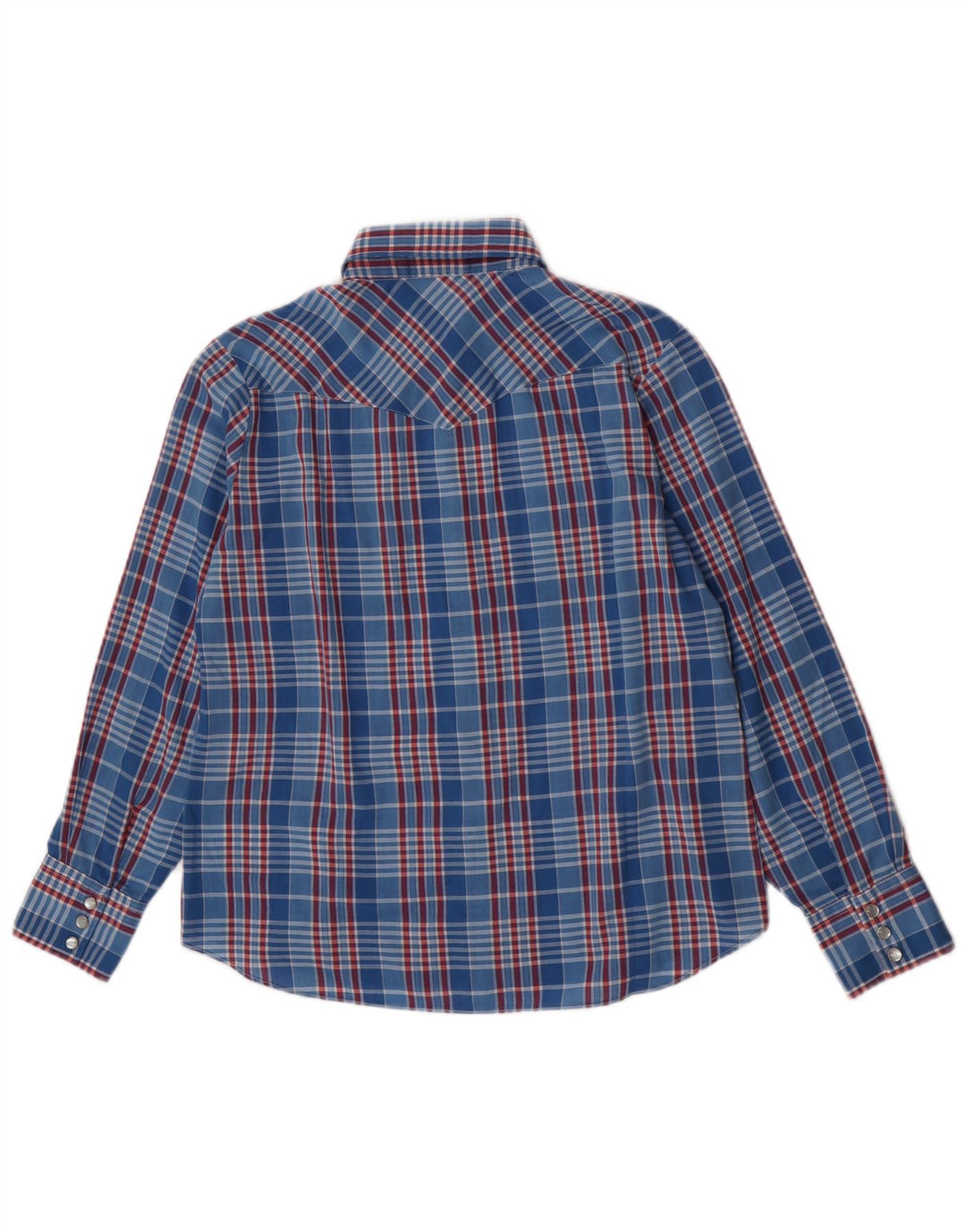 Amy Barr Chemise Western Femme Taille 36 Petit Bleu Plaid Polyester