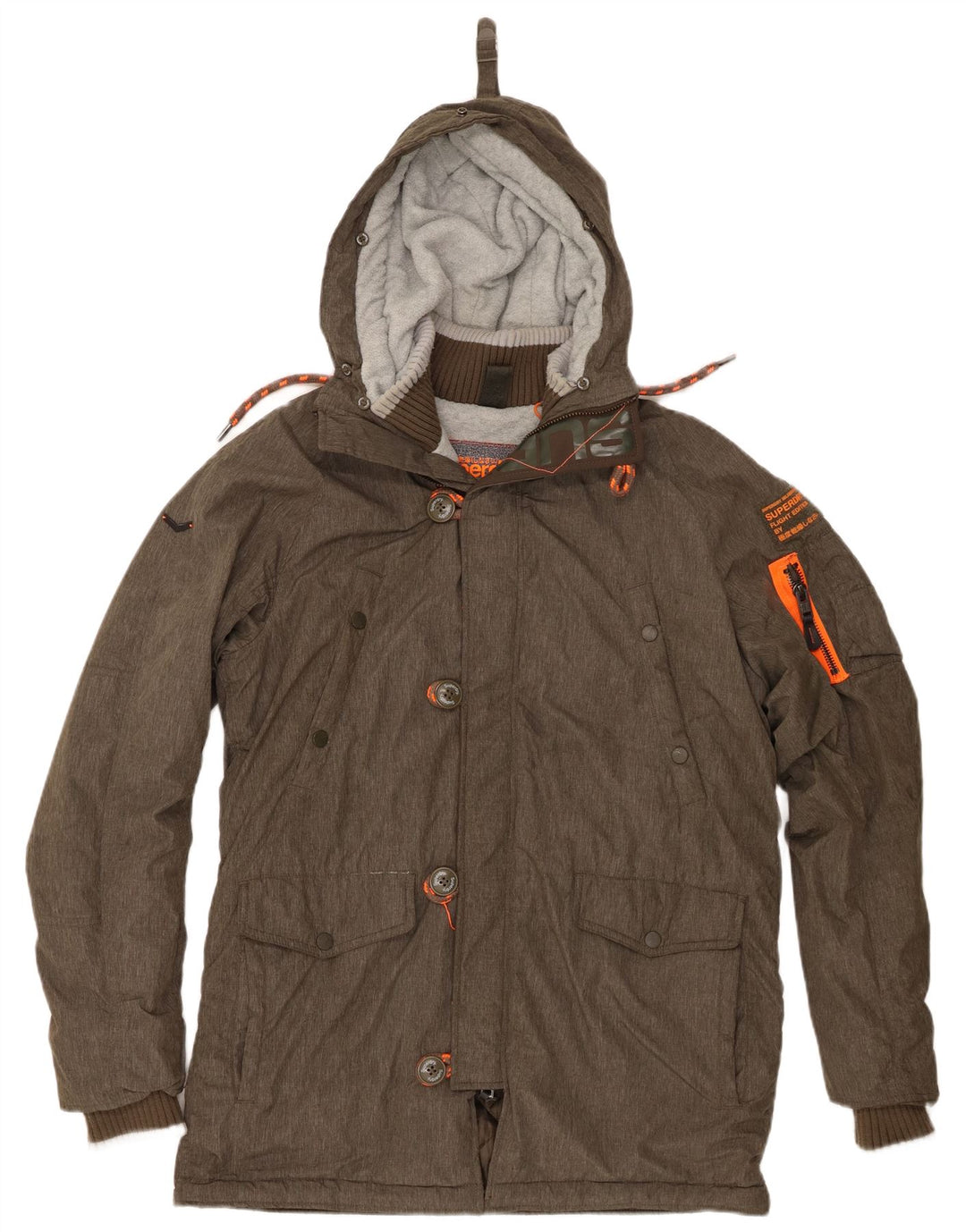 Superdry Parka à capuche pour homme UK 42 XL Kaki Polyester
