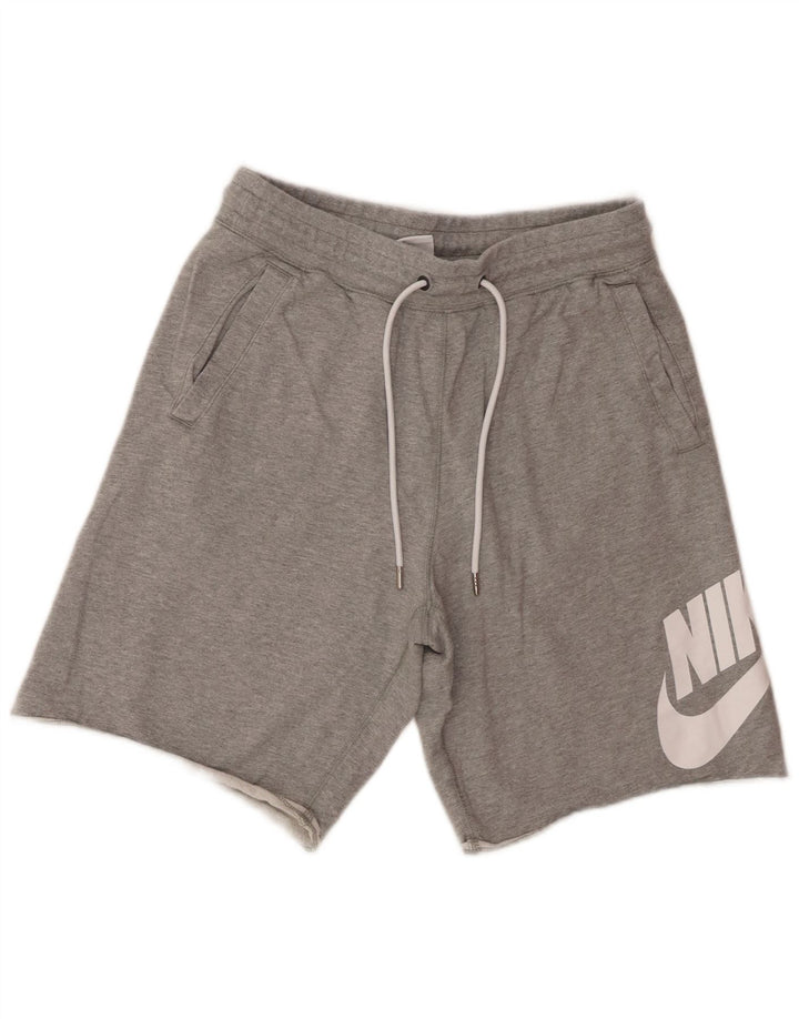 Nike Short de sport graphique en coton moucheté gris moyen