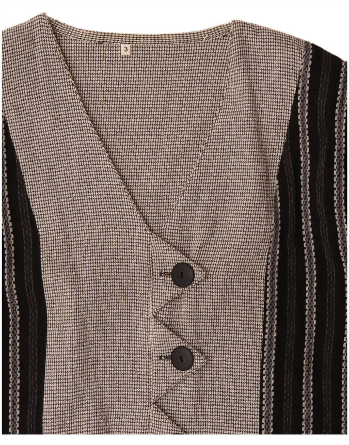 Veste blazer surdimensionnée femme vintage UK 16 Grand colorblock gris