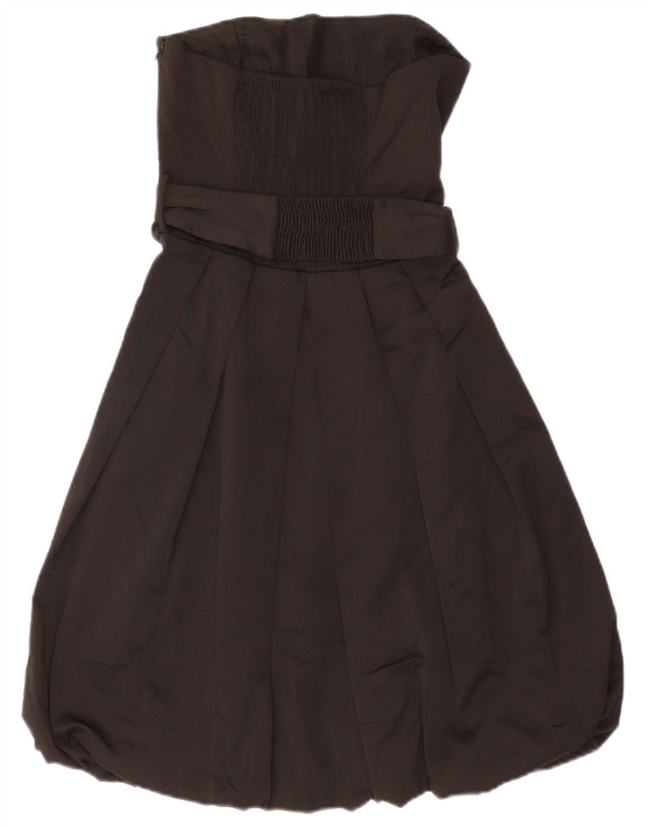 Zara Femme Robe bustier bulle UK 10 Petit Noir Polyester