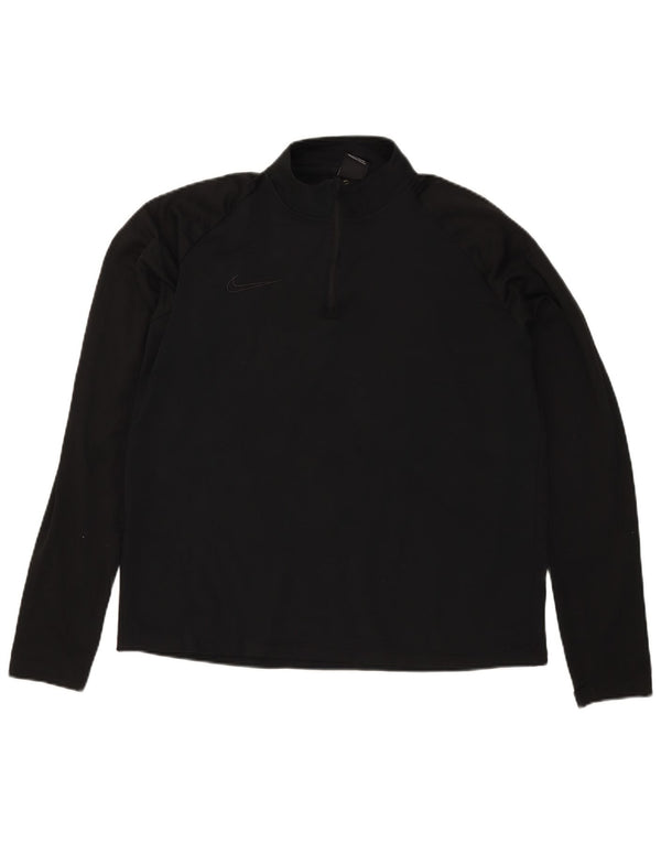 Nike Hommes Dri Fit Zip Neck Pull Survêtement Haut Large Noir Polyester
