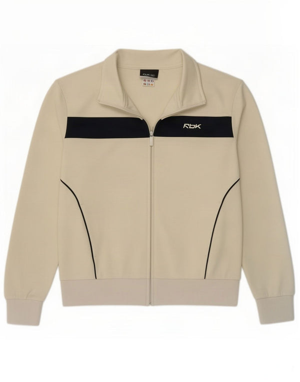 Reebok Veste de survêtement pour femme UK 12 Medium Off White Colourblock