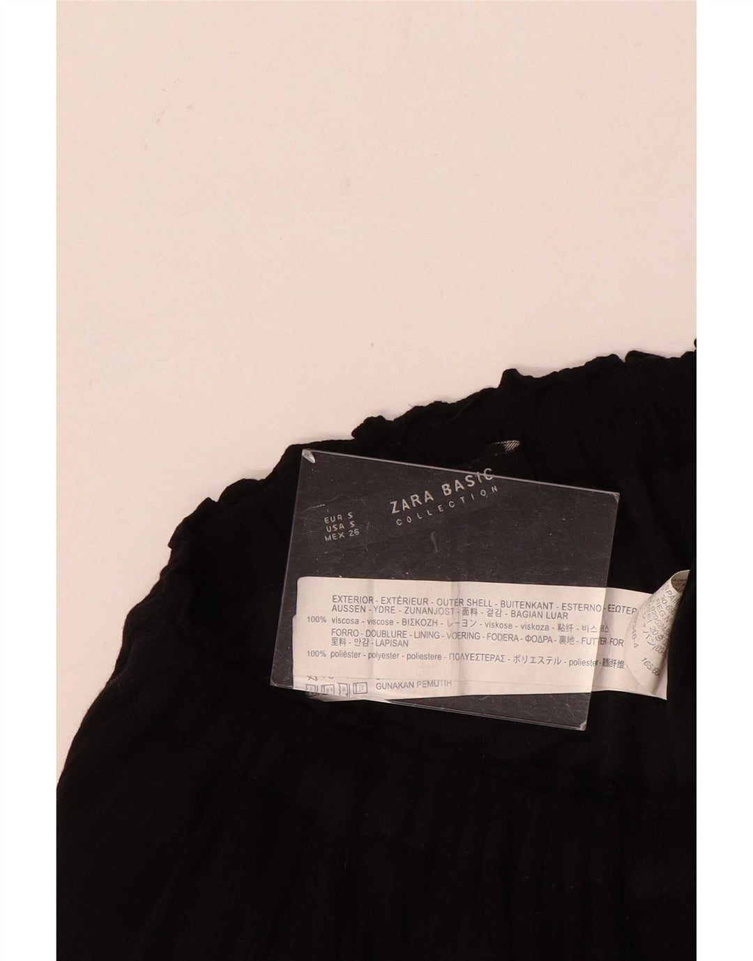 Zara Femme Jupe Maxi À Volants Petit W26 Viscose Noir
