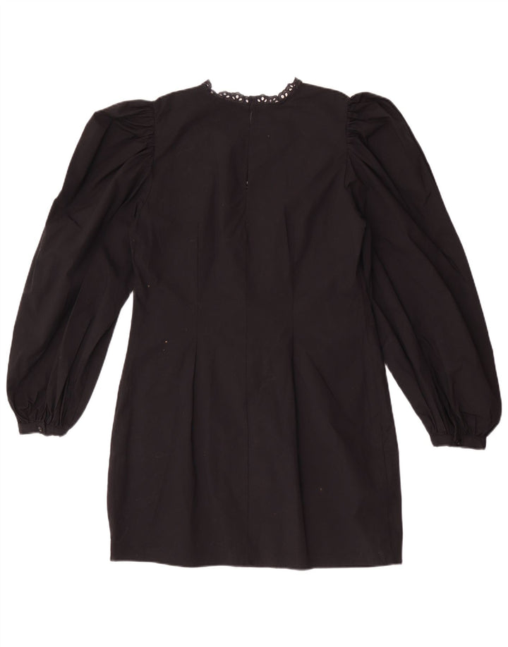 Zara Robe droite à manches longues pour femme UK 14 Large Noir
