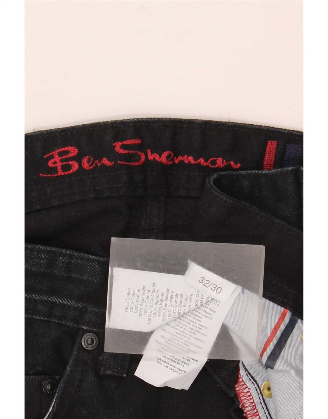 Ben Sherman Jean Bootcut Homme W32 L30 Bleu Marine Coton