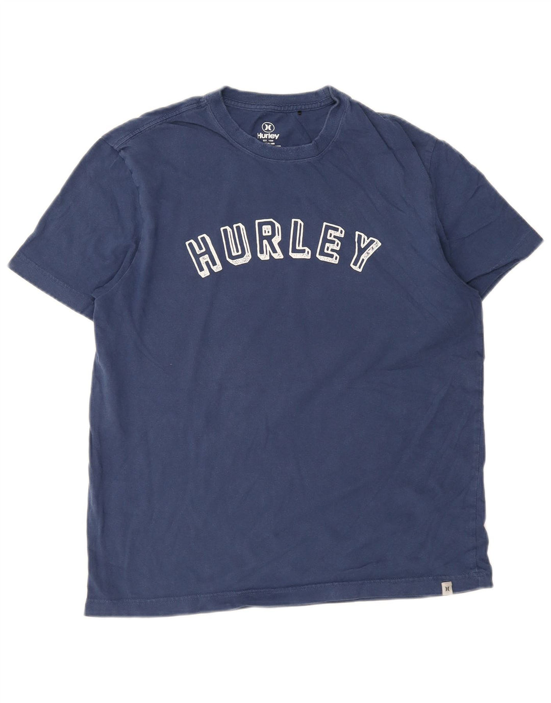 Hurley T-Shirt Graphique Homme Bleu Marine Moyen Coton