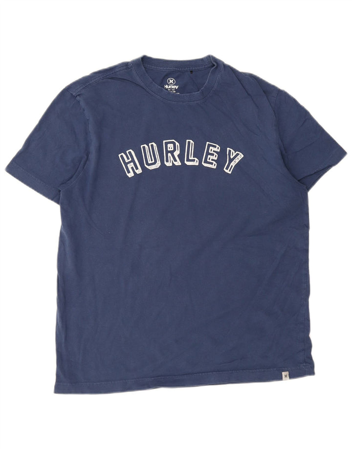 Hurley T-Shirt Graphique Homme Bleu Marine Moyen Coton