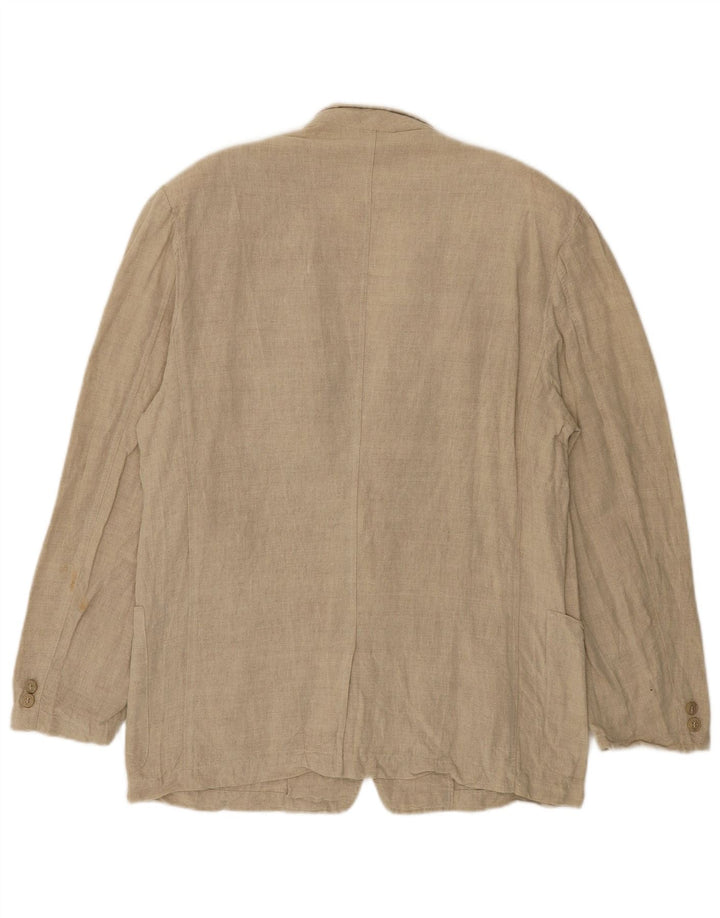 STEFANEL Mens 2 Button Blazer Jacket UK 38 Medium Beige Linen