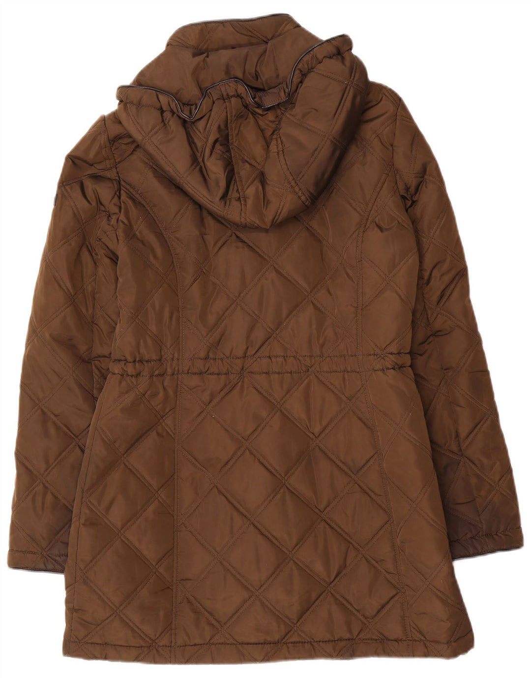 Dkny Veste matelassée à capuche pour femme UK 10 Petit Marron Polyester