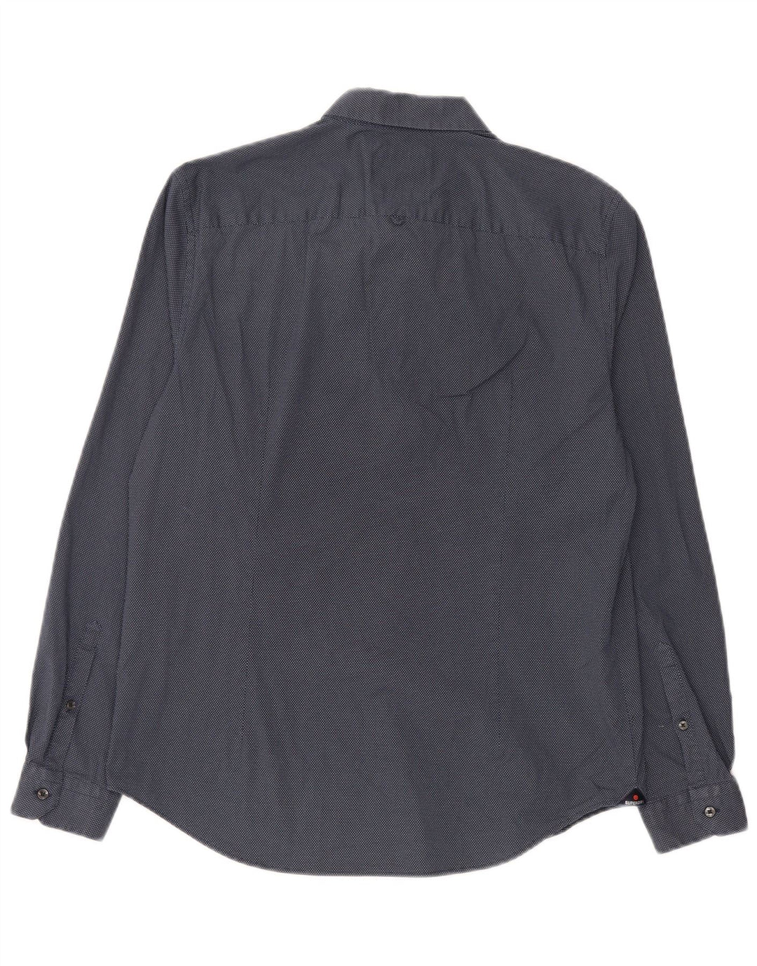 Superdry Chemise Slim Fit Large Bleu Marine En Coton À Pois