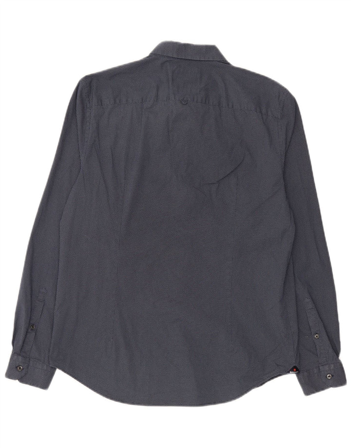 Superdry Chemise Slim Fit Large Bleu Marine En Coton À Pois