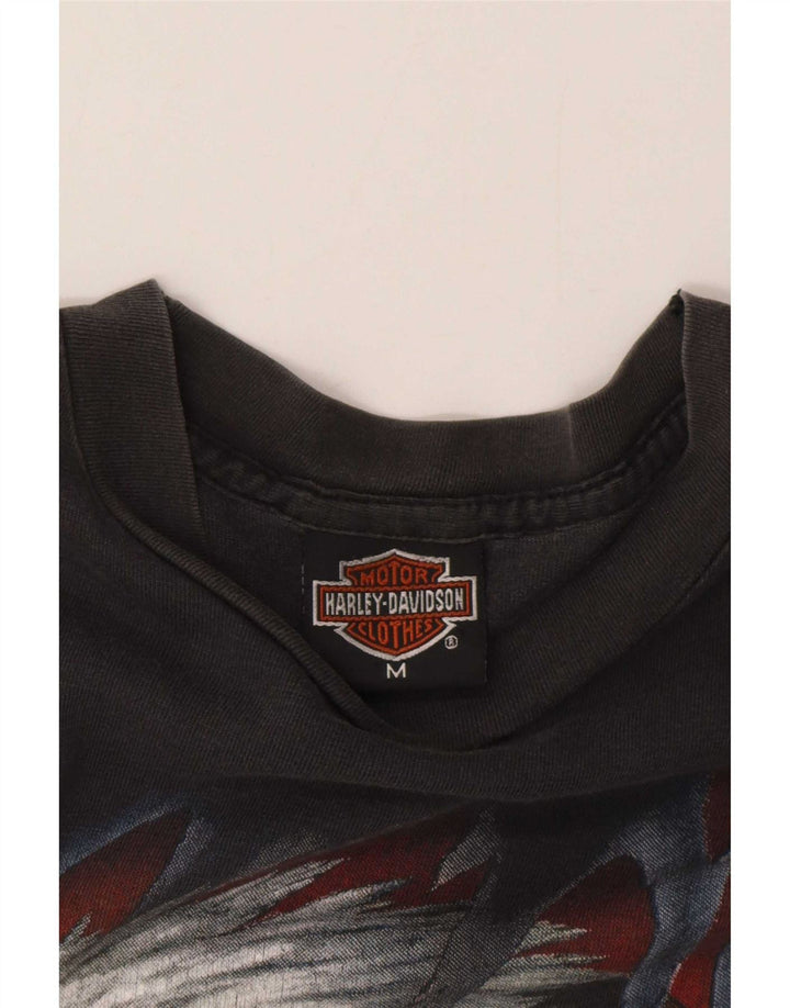 Harley Davidson Mens 1990 Graphic T-Shirt Top Gris Moyen Coton Moto