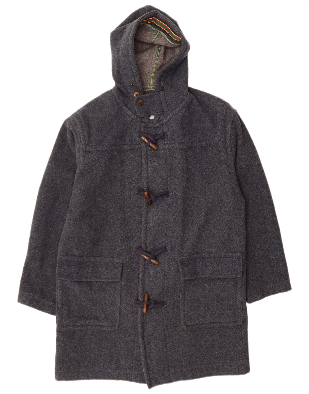 Stefanel Duffle Coat à capuche pour homme UK 38 Bleu moyen Laine