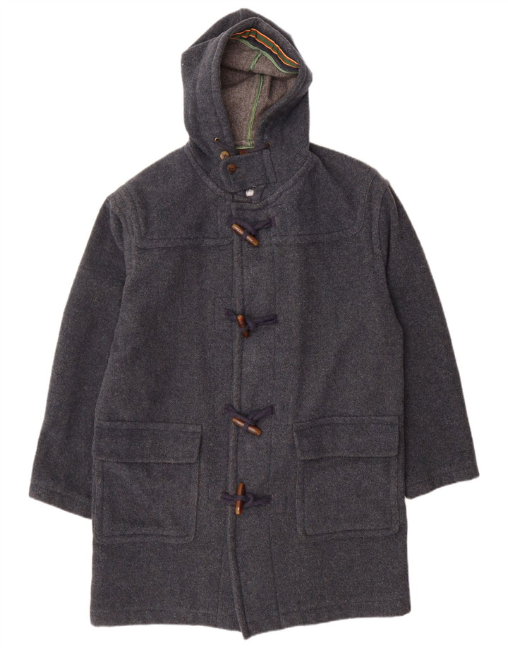 Stefanel Duffle Coat à capuche pour homme UK 38 Bleu moyen Laine
