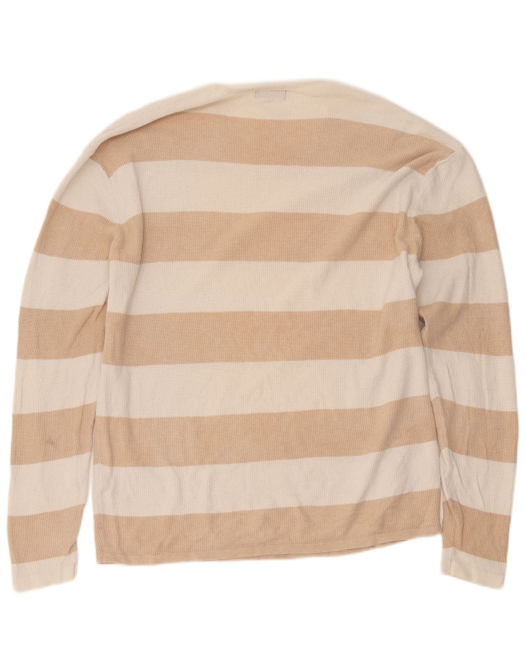 Zara Homme Top Manches Longues Grand Coton Rayé Beige