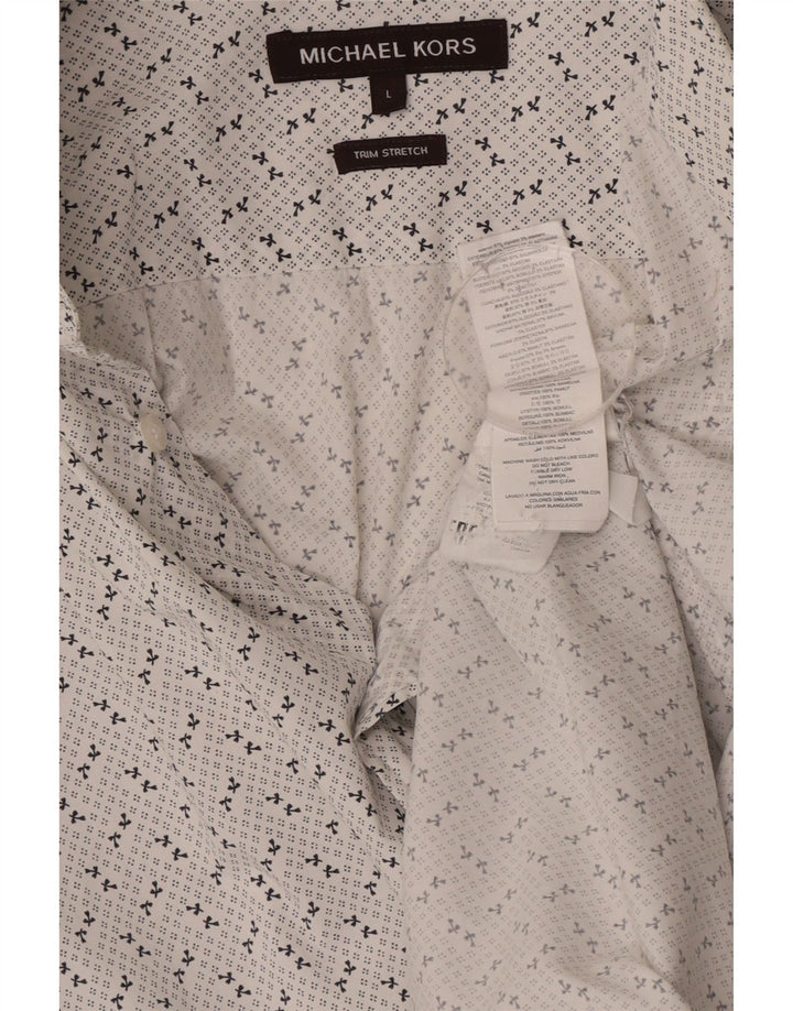 Michael Kors Chemise à motif abstrait pour hommes Grand coton blanc