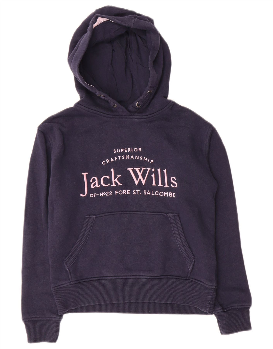JACK WILLS Pull à capuche graphique fille 8-9 ans en coton bleu marine