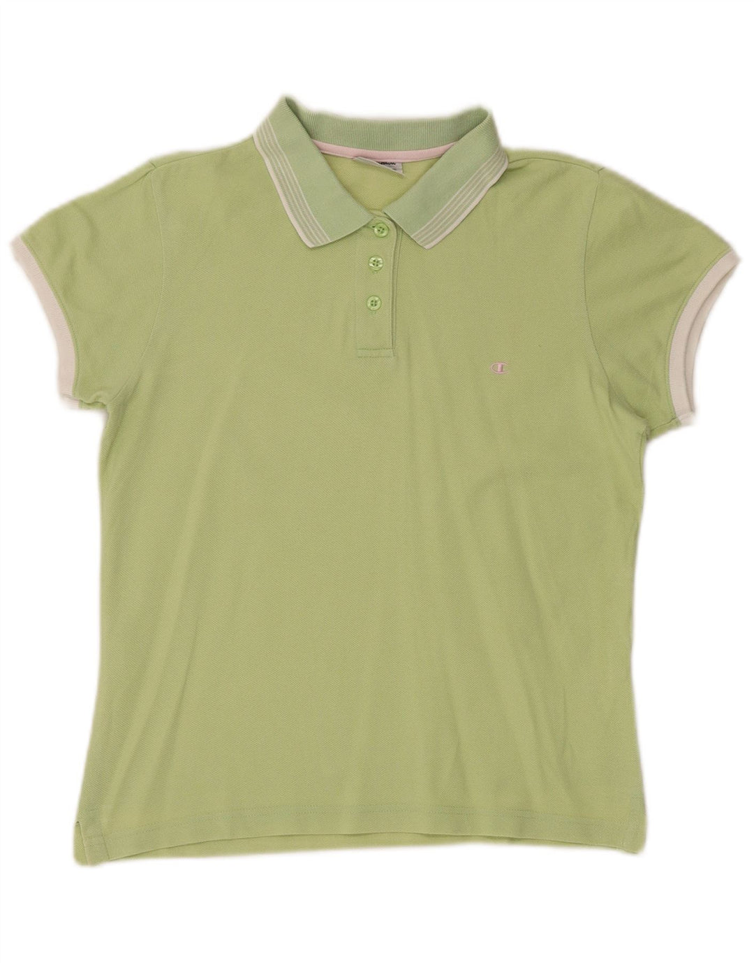 CHAMPION Polo Femme UK 14 Large Vert Coton