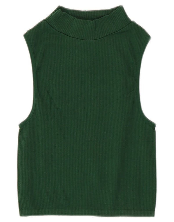 Zara Womens Crop Débardeur UK 4 XS Vert