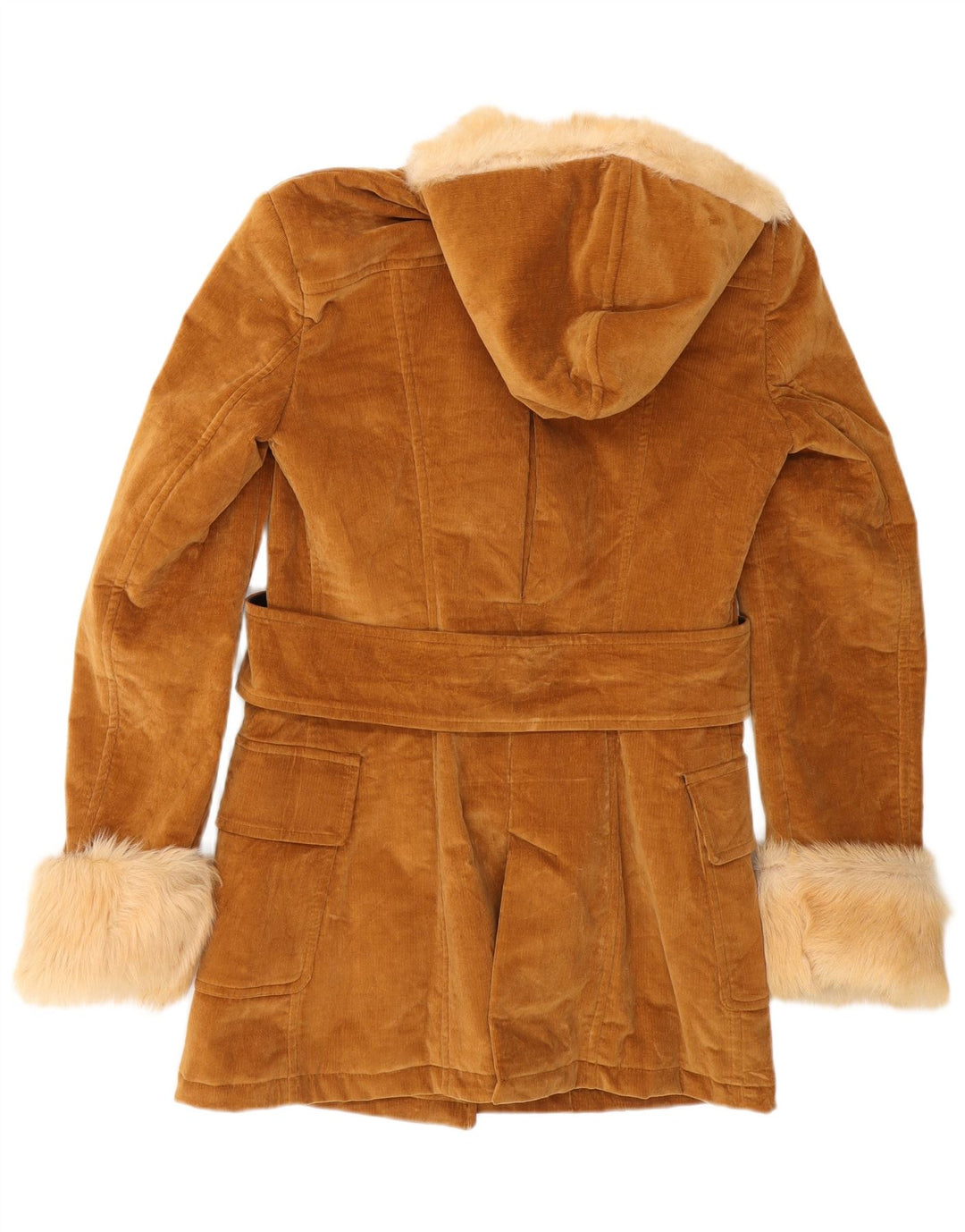 Dolce & Gabbana Duffle-coat à capuche en velours côtelé pour femme IT 42 Marron moyen