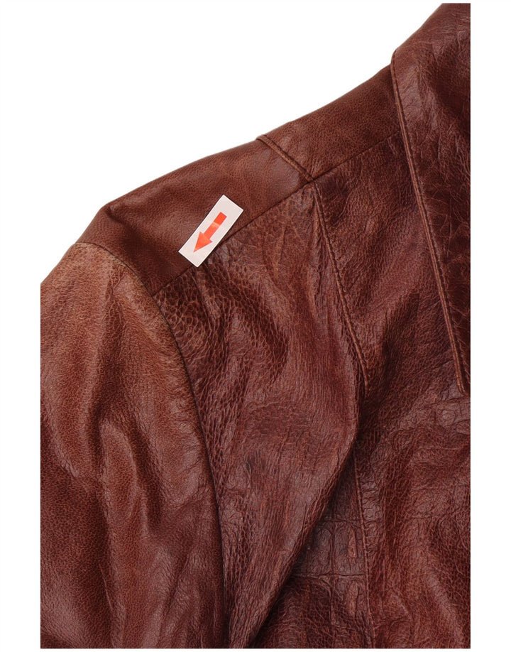 Cristinaeffe Veste En Cuir Femme IT 46 Grand Cuir Marron