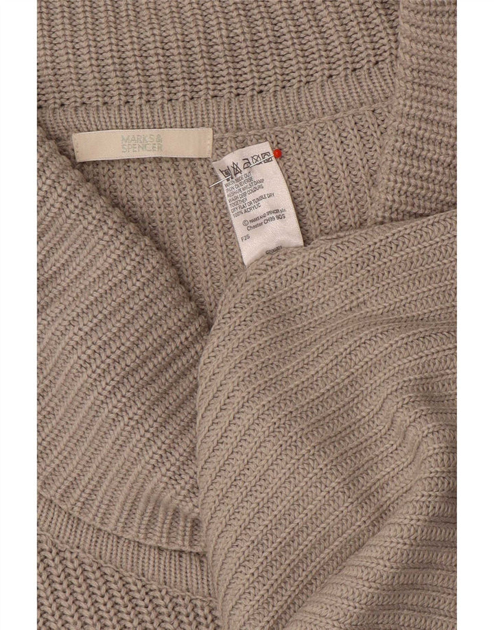 Marks & Spencer Robe pull à manches longues et col roulé pour femme Gris moyen UK 12