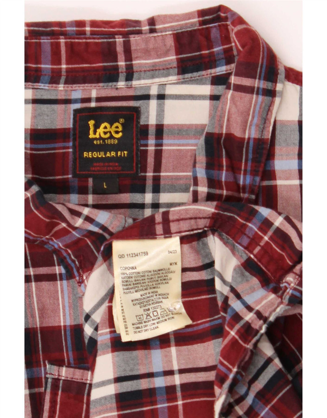 Lee Chemise Regular Fit Homme Grand Carreau Rouge Coton