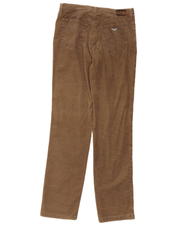 Armani Pantalon droit en velours côtelé pour femme W32 L30 Coton beige