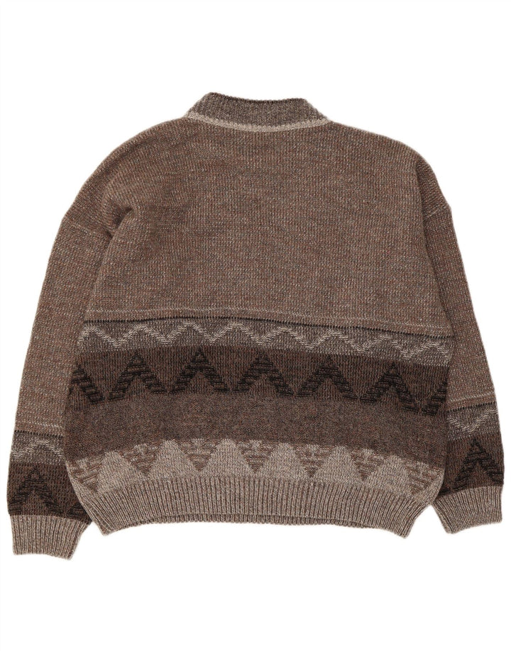 Pitti Pull Col Roulé Homme XL Gris Géométrique Acrylique