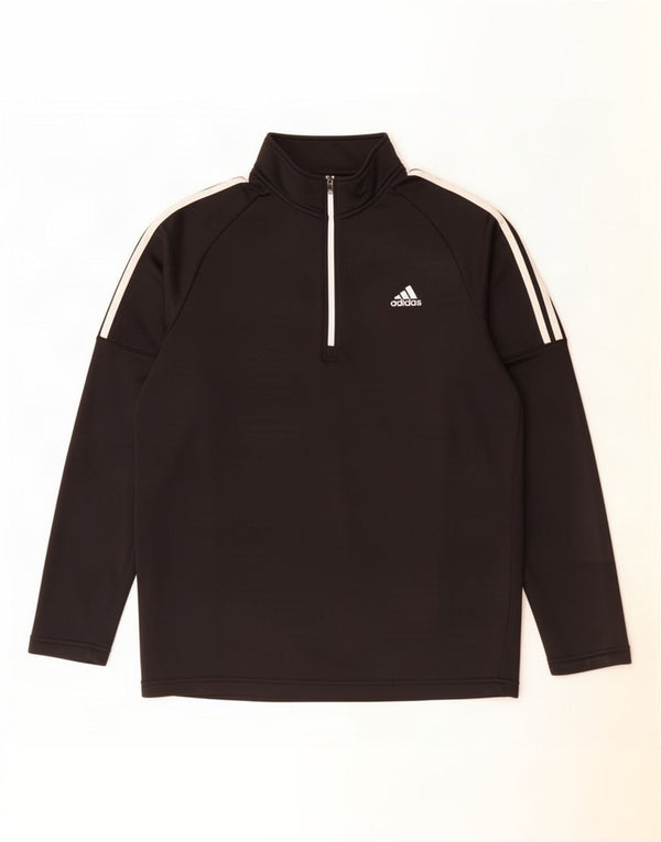 Adidas Hommes Zip Neck Pull Survêtement Top XL Noir Polyester