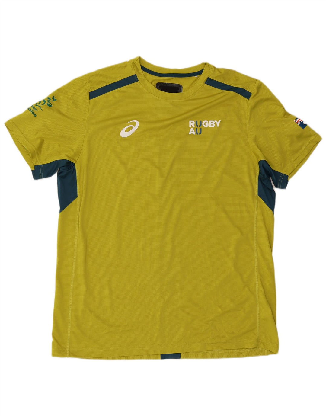Asics T-shirt graphique pour hommes 2XL Jaune Colorblock Polyester