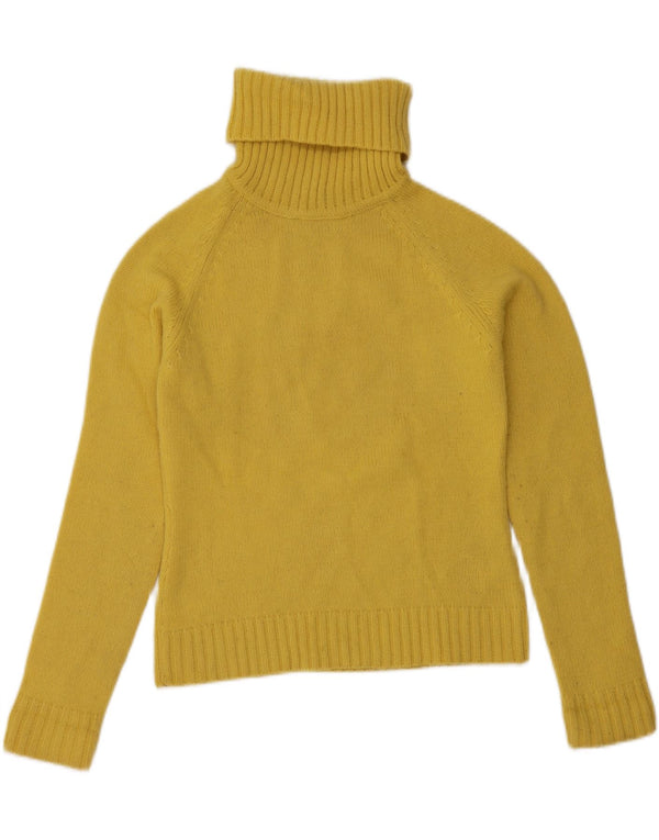 Zara Womens Crop Roll Neck Jumper Sweater UK 10 Petit Acrylique Jaune