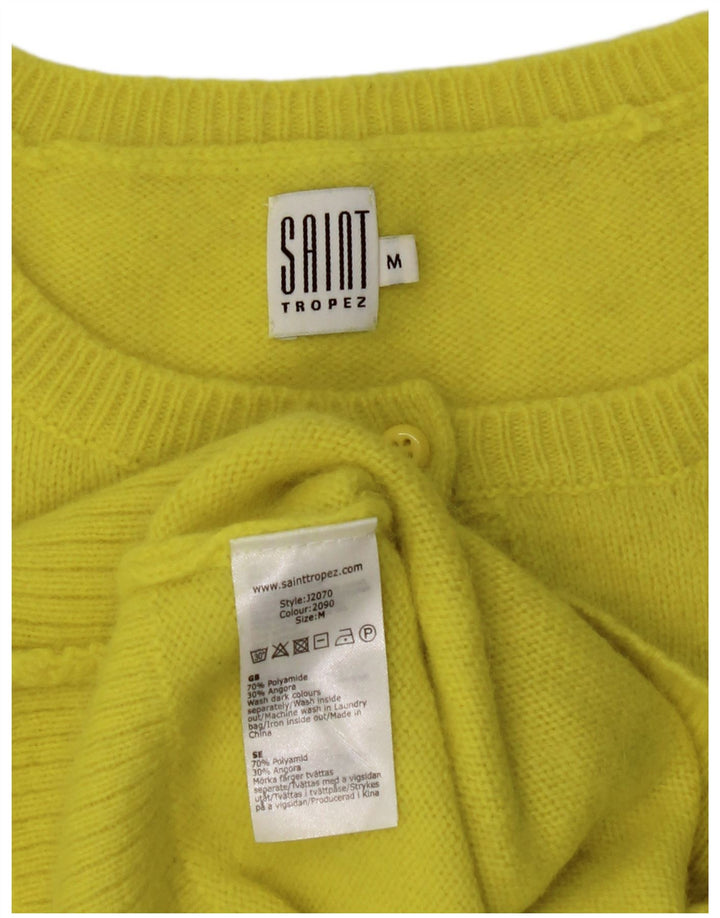 Saint Tropez Femme Cardigan Pull UK 12 Moyen Jaune Polyamide