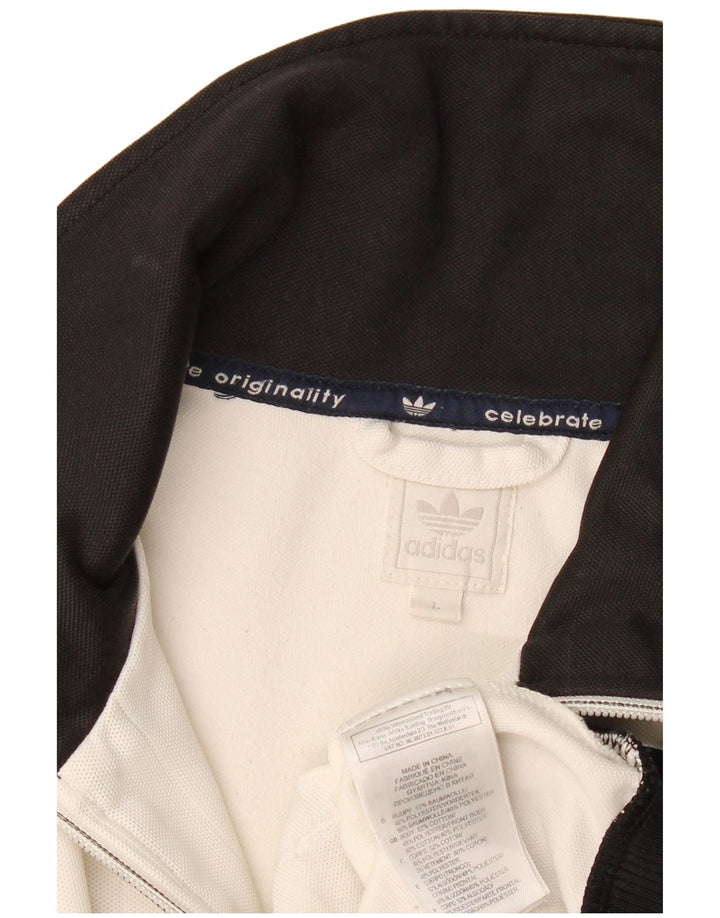 Adidas Veste de survêtement pour homme Taille L en coton color block blanc