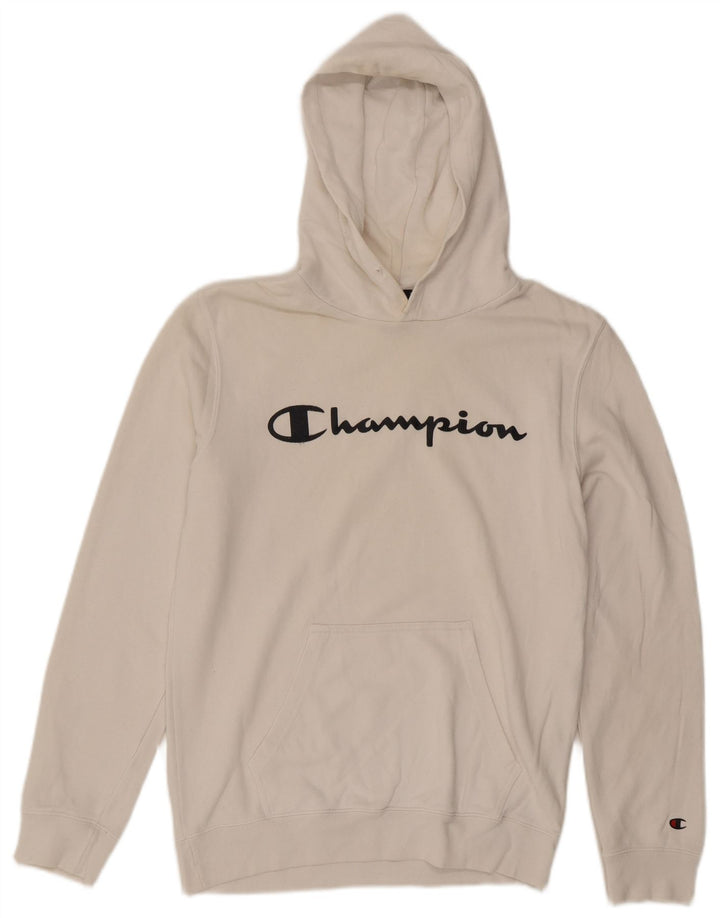 Champion Pull à Capuche Graphique Homme Blanc Moyen