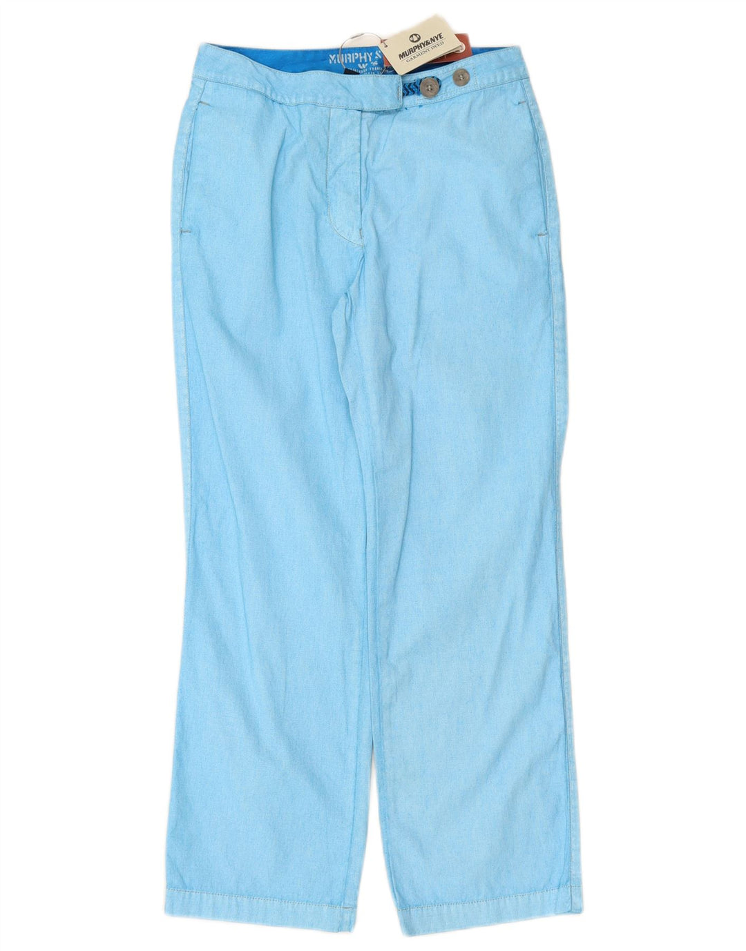 MURPHY & NYE Pantalon Chino Droit Femme W27 L27 Bleu Coton