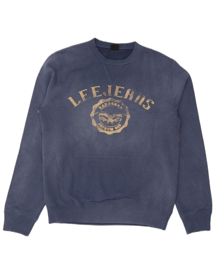Lee Sweat-shirt graphique pour hommes, grand coton bleu marine
