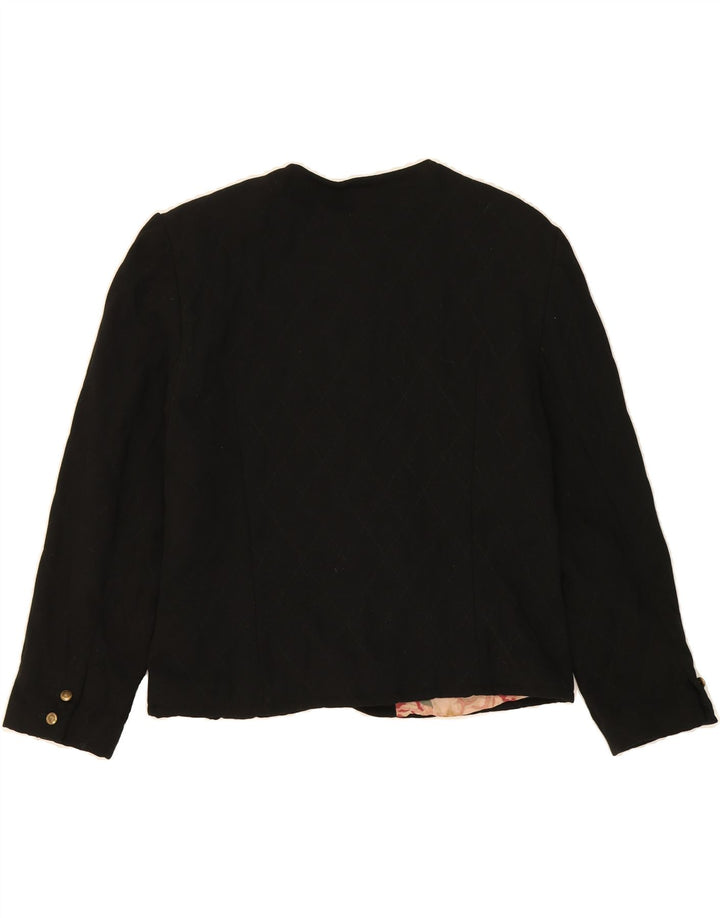 LUTZ TEURLOFF Womens 5 Button Blazer Jacket UK 18 XL Black Vintage Lutz Teurloff and Second-Hand Lutz Teurloff from Messina Hembry 