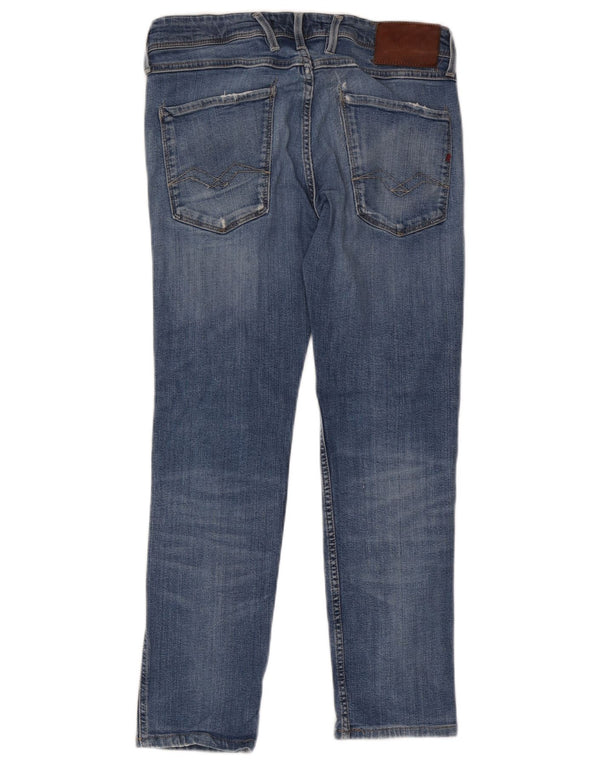Replay Jean slim effet vieilli W31 L26 bleu coton pour homme